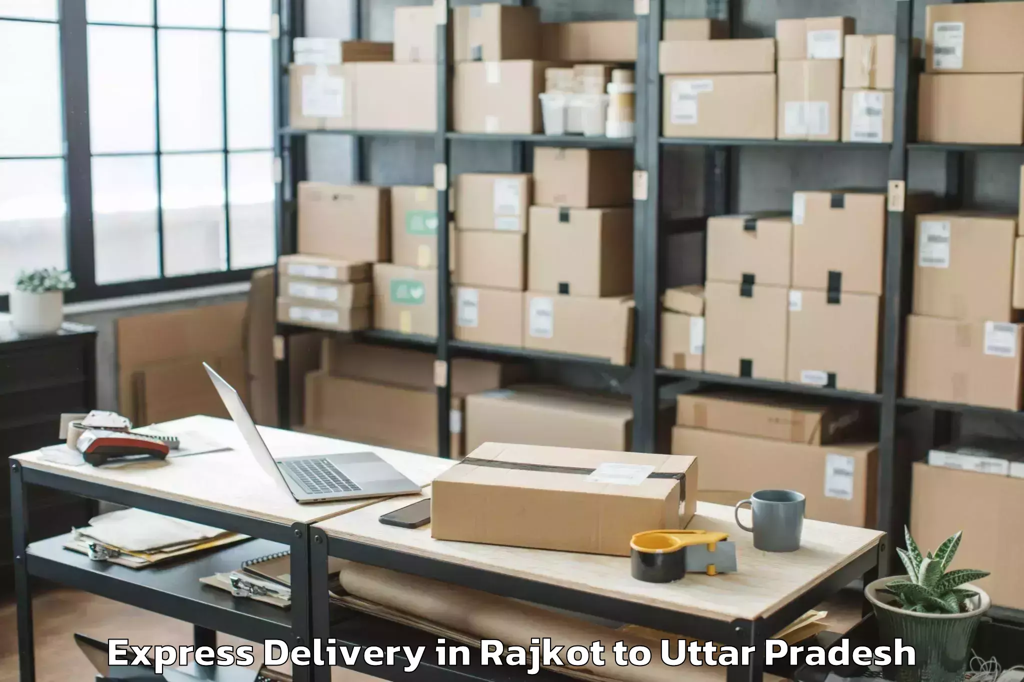 Professional Rajkot to Babina Express Delivery